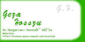 geza hosszu business card